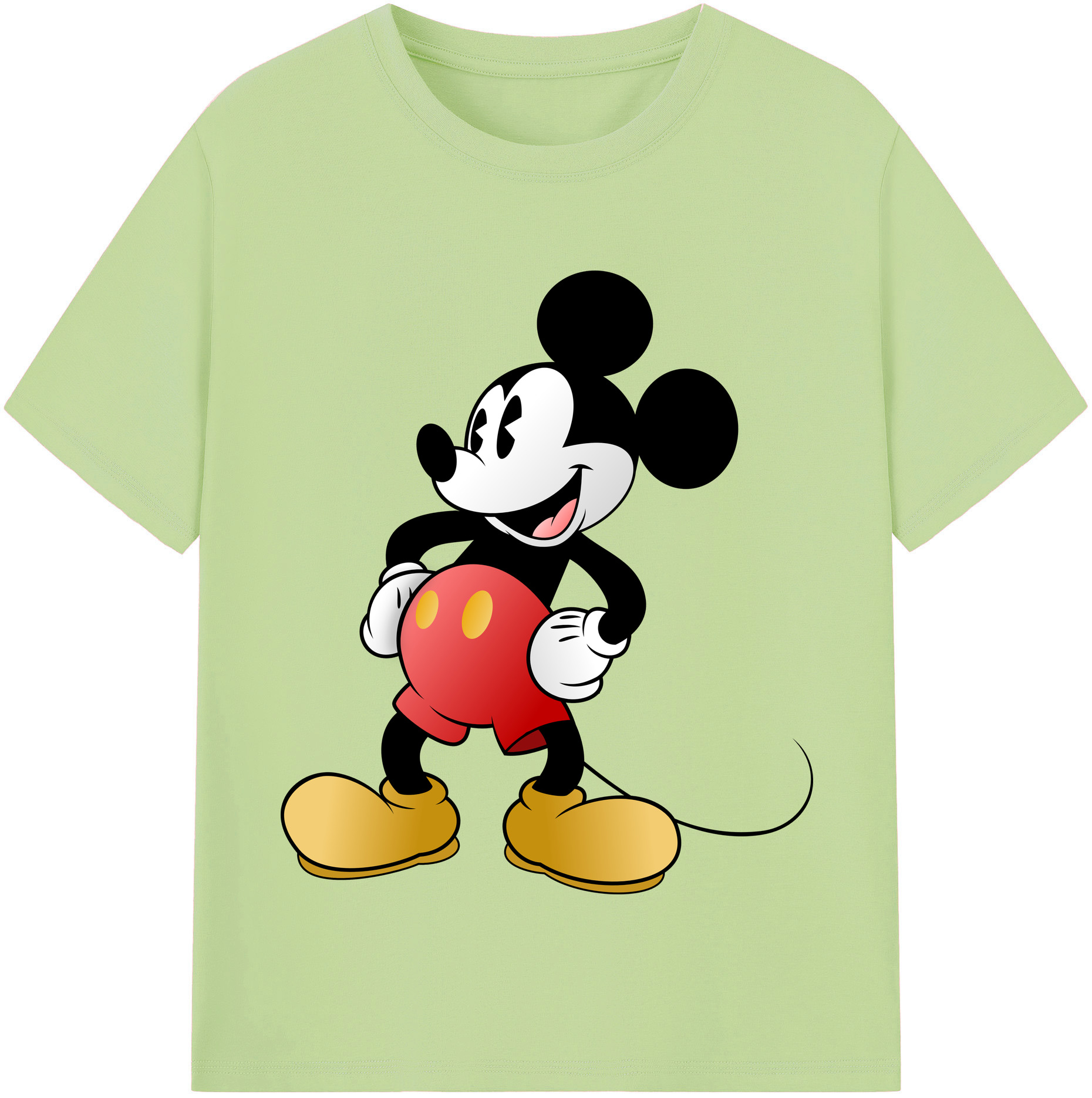 （画像用） ミッキーマウス Mickey Mouse 綿100％半袖Tシャツ（フロントプリント）